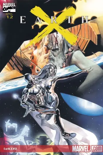 the comic book Earth-x issue 12 with silver surfer norrin radd and shalla bal