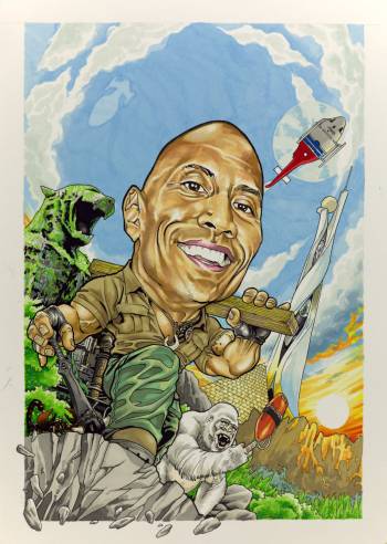 Caricature art of Dwayne 