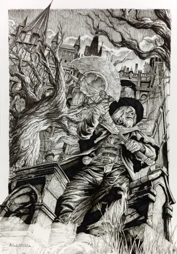 Caricature of "Beasts all over the shop... You'll be one of them, sooner or later...", Father Gascoigne.